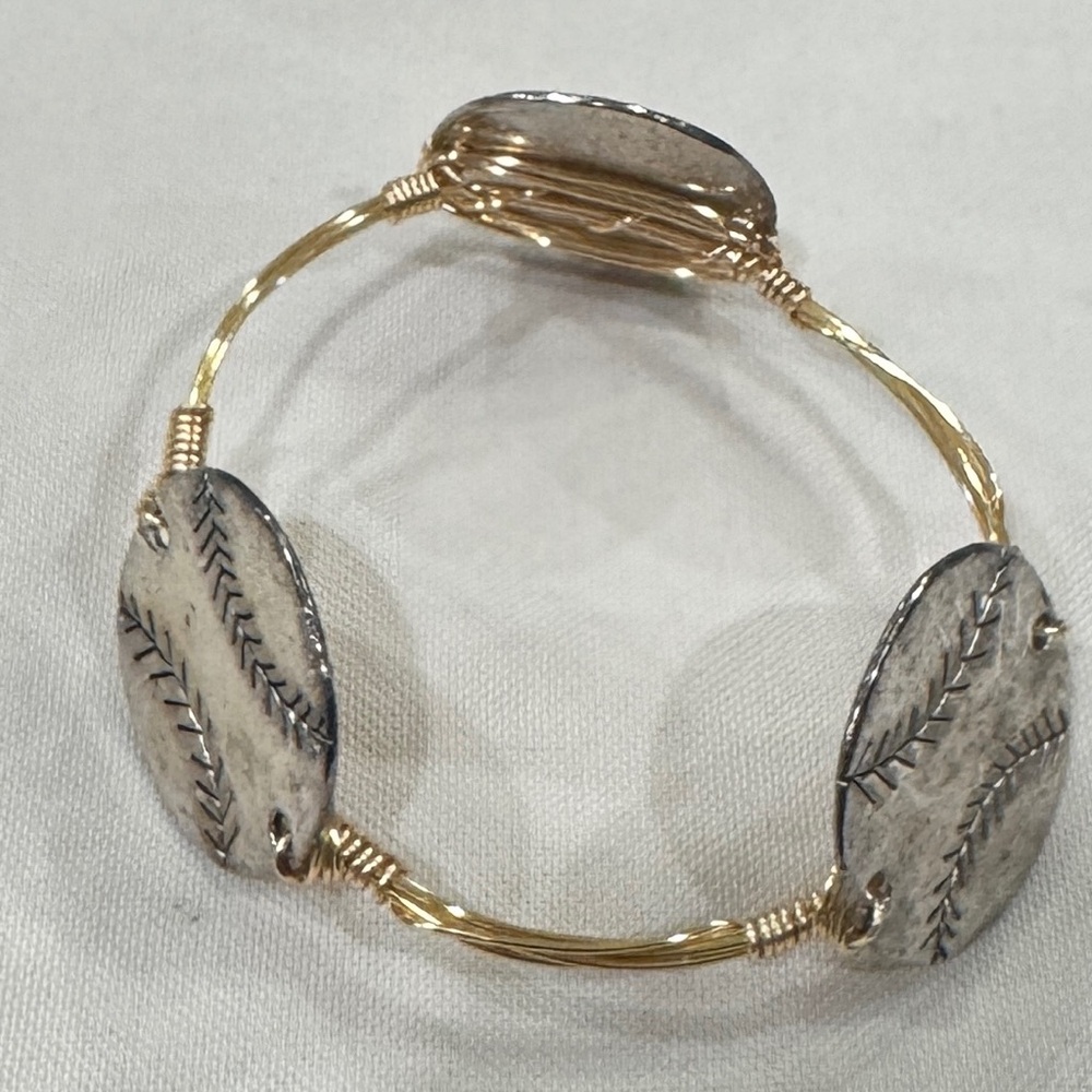 Silver and Gold Women's baseball Bracelet